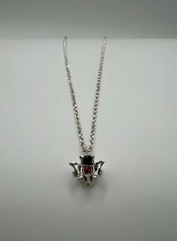 Red Sapphire & Silver Rattlesnake Vertebrae