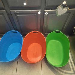 3 LARGE PLASTIC TUBS $5 EACH
