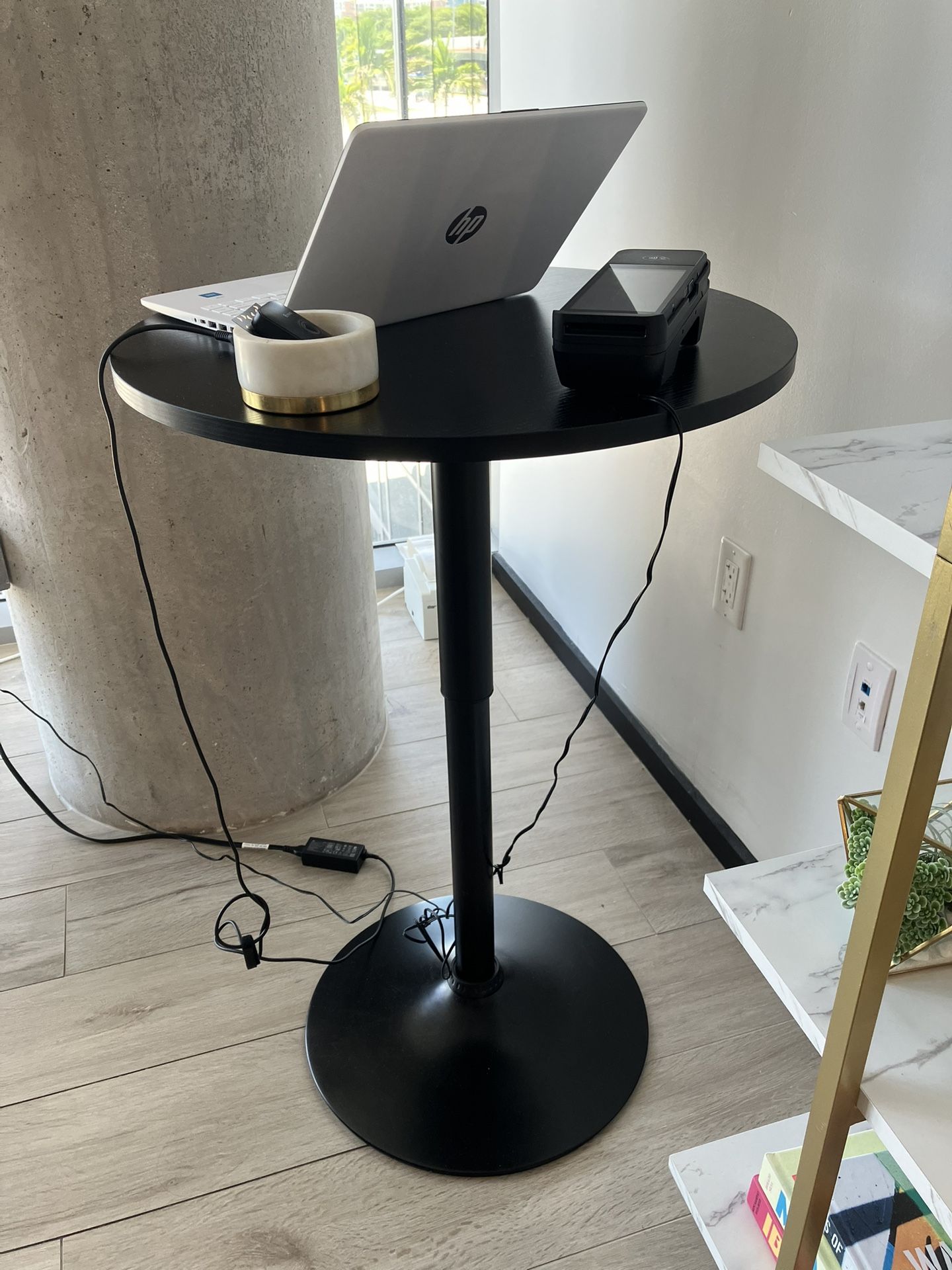 Round Wood Narrow Table