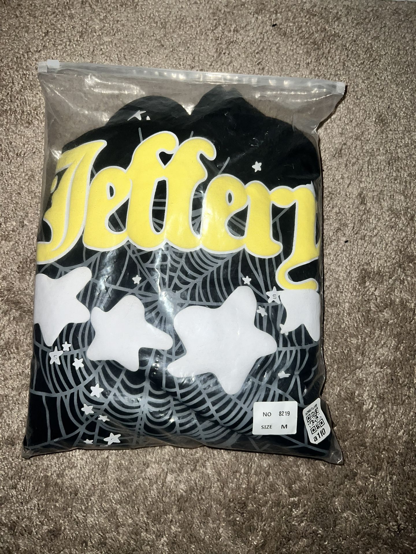 Brand new Spider worldwide hoodie Jeffery yellow print