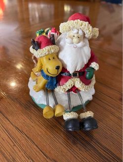 Super Cute Santa and Reindeer Ornament - Like New