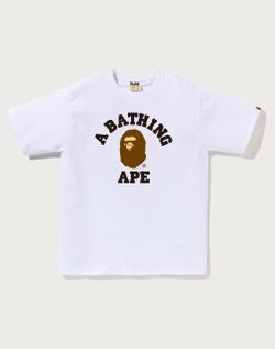 A Bathing Ape BAPE College Logo T-Shirt White