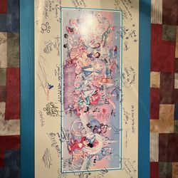 Disney Poster Signed By Characters 