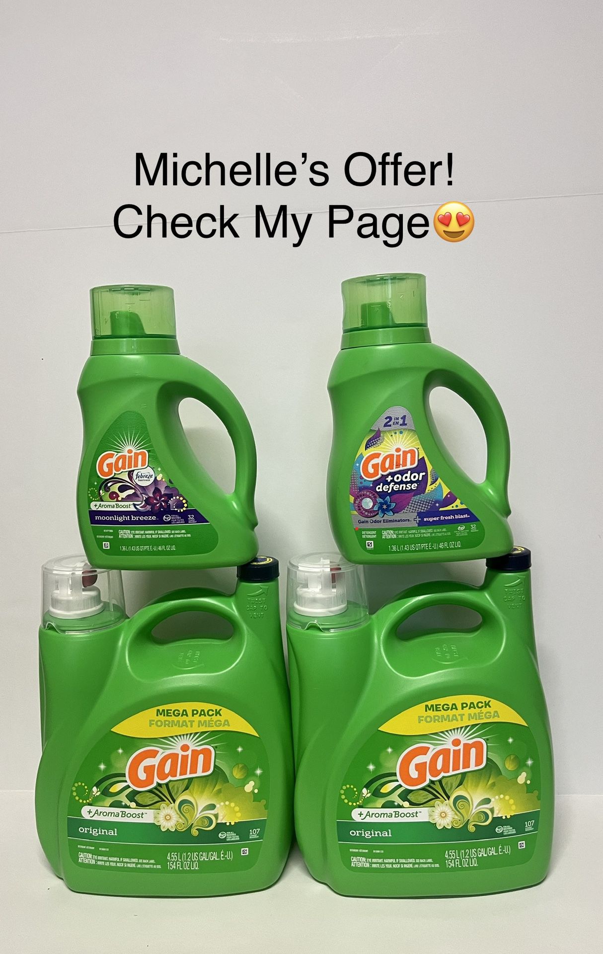 Gain Original With Aromaboost /Gain 2in1 Laundry Detergent Set