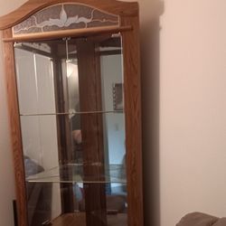 Used Wood Corner Cabinet 