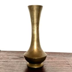 Vintage  Small  Brass  Short Stem  Single Flower Vase 