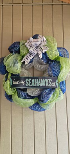 Seattle Seahawks Deco Mesh Wreath