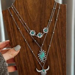 3 Western Turquoise Necklaces 