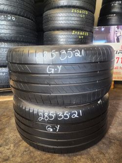 285 35R 21 GOOD YEAR EAGLE F1 TIRES 2853521 USED TIRES (PAIR) MOUNT BALANCE INCLUDED