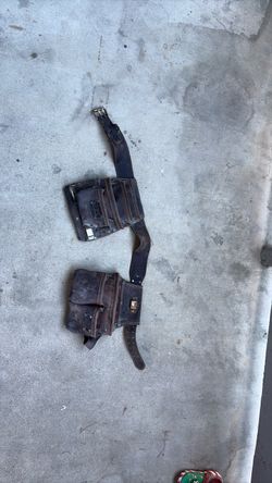 Construction Leather Tool Belt with Pouches