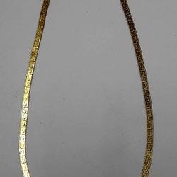 Gold  Herringbone Chain Necklace #15249
