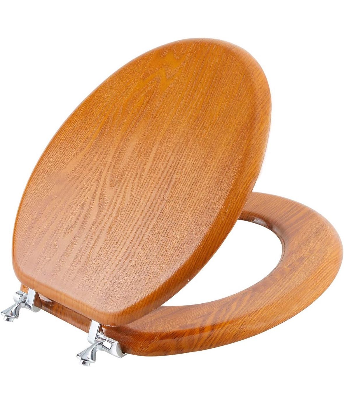 Angel Shield Durable Wood Veneer Natural Toilet Seat
