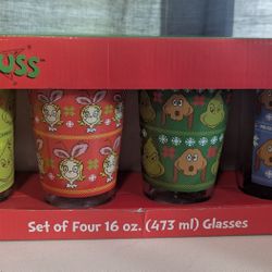 Set Of 4 Dr Seuss Glasses 
