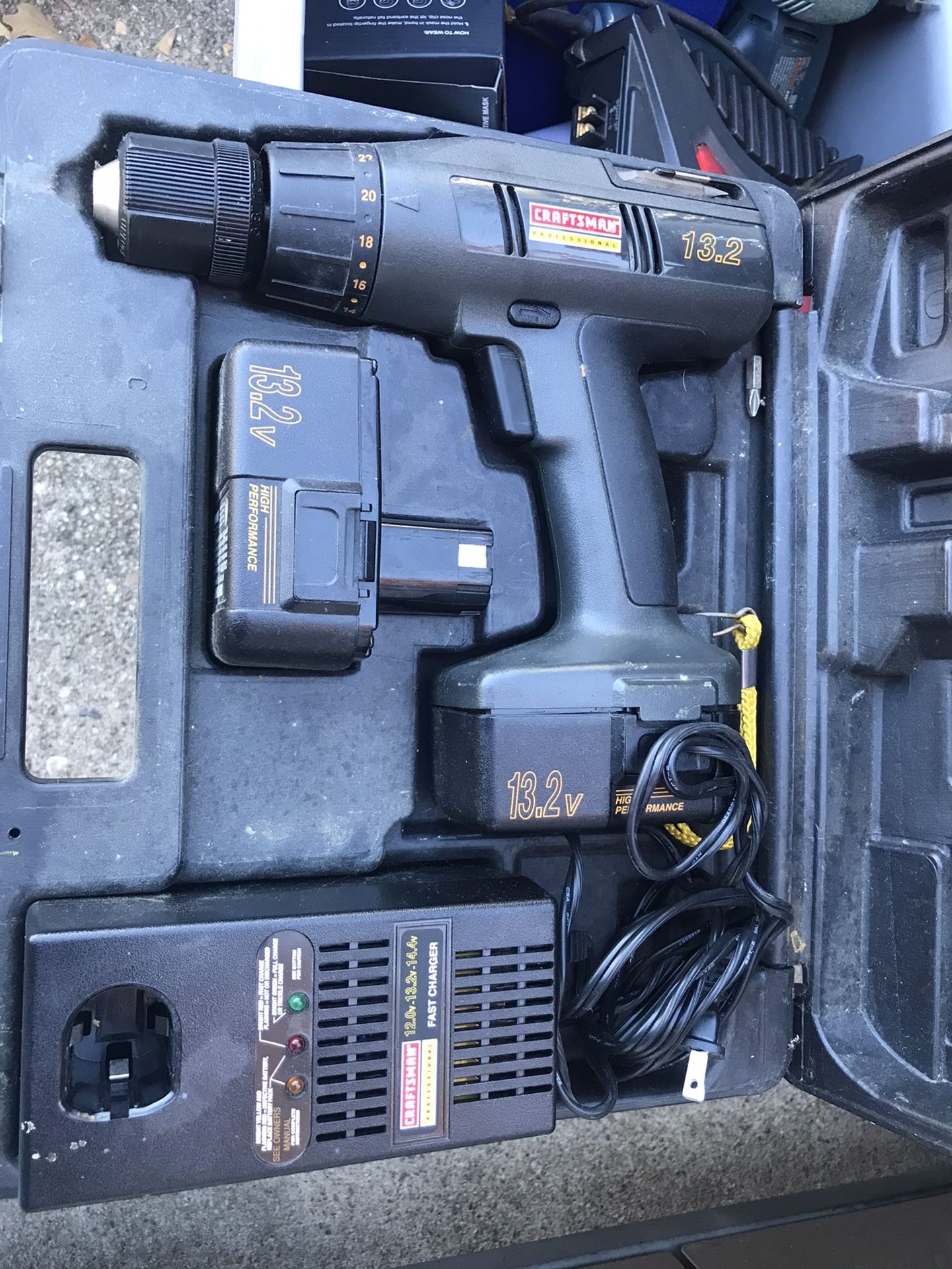 Nice craftsman electric drill with charger and carrying case only $50 13 1/2 amp