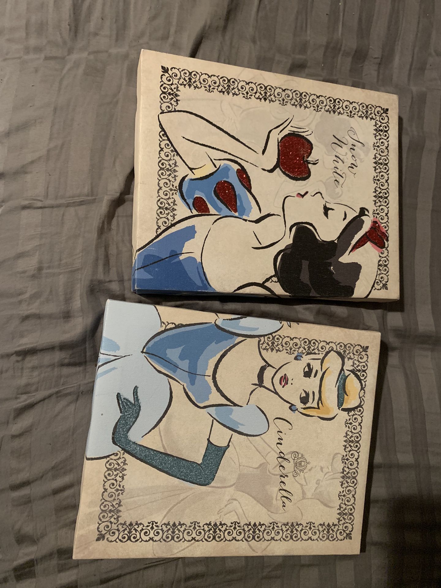 Set Of 2 Disney, Princess Canvas Prints