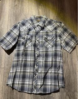 Men's Plaid Short Sleeve Western Shirt