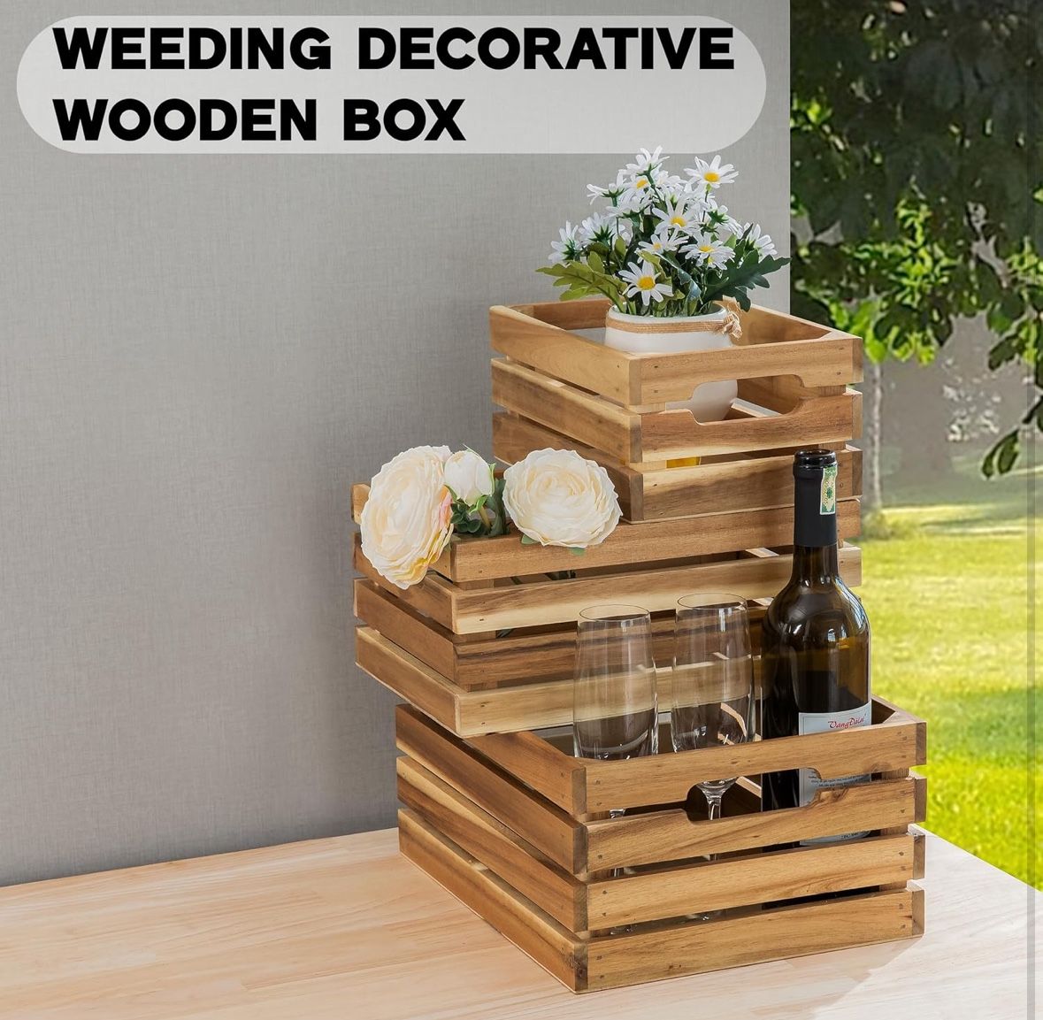 Nesting Wood Storage Crates (Set of 3)