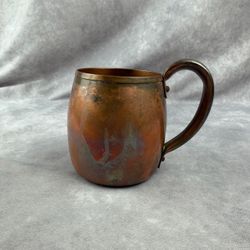 Vintage West Bend Solid Copper Mug USA Rustic Patina 16 oz Moscow Mule Cup