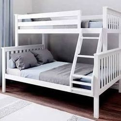White Full Bottom top Twin Bunk Bed Without mattress $245 mattress $ 75 each 