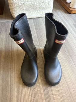 Kids Hunter Black Rain Boots Girls Sz 1 Boys Sz 13