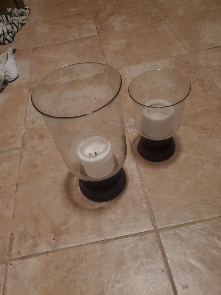 Medium And Large Candle Holders. Real Glass