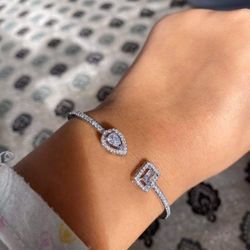 Sterling Silver Bracelet Women Fashion Stylish Jewelry Accessories 