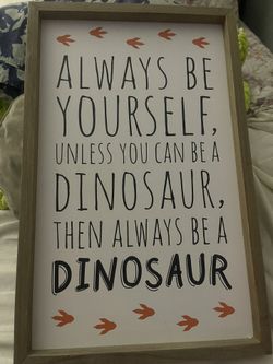 Dinosaur Decor Wooden Wall Plaque 