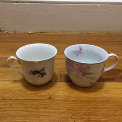 Flower Tea Cups Antique Unique Designs. 