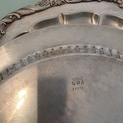 Vintage Wallace Serving 2 Plater Trays Silver Plated 13 5/17 Inch
