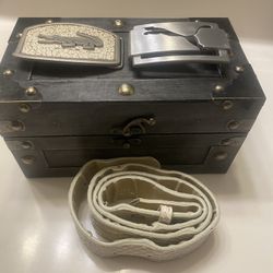 Puma Belt Buckle With White Belt - Size L (Lacoste Buckle not Available)