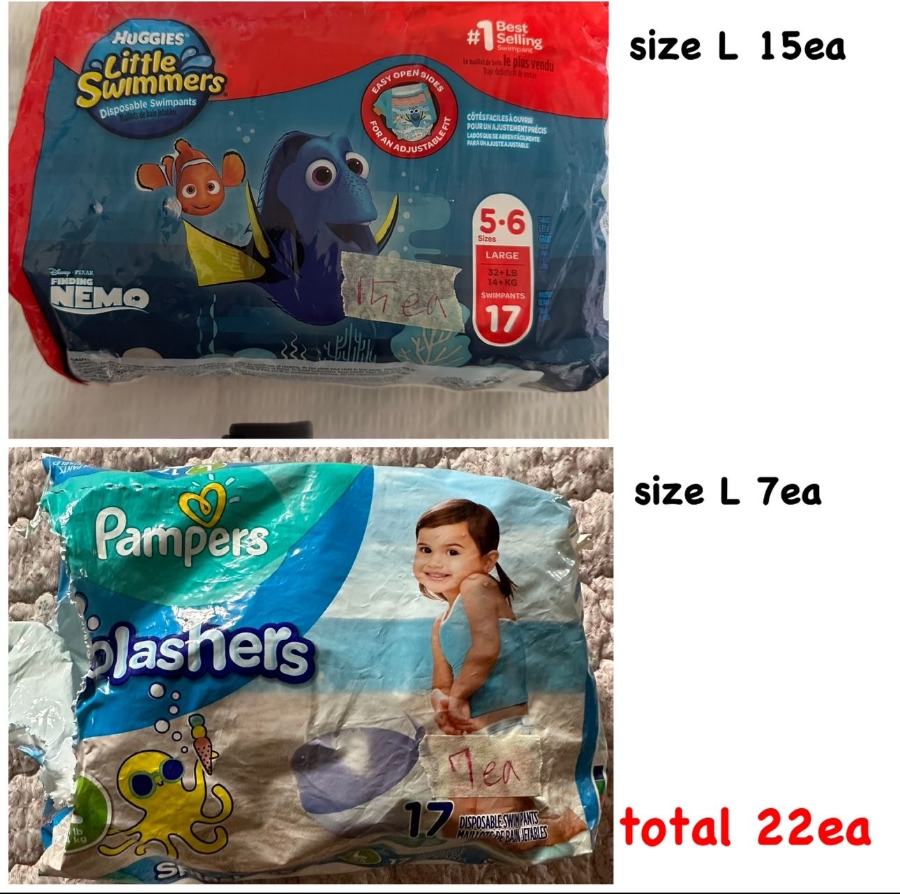 new swim diapers and swimsuits and gawn $10