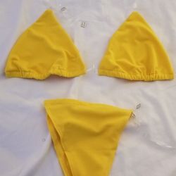 Yellow bikini invisible straps
