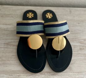Tory Burch Patos Gold Disc Flat Sandals
