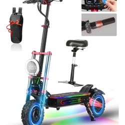 Adults Electric Scooter 6000W Dual Motor Up to 55 mph, 80 Miles Range，60V38Ah Battery，Fast Electric Scooter 11" All Terrain Tires 800lbs Max Load,NFC 