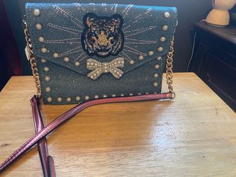 Aldo Tiger sequin pearl embellished glitter crossbody bag