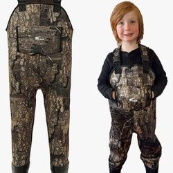 8 Fans Kids Chest Waders with Boots, Neoprene Waterproof Youth Waders Insulated Size 14/15
