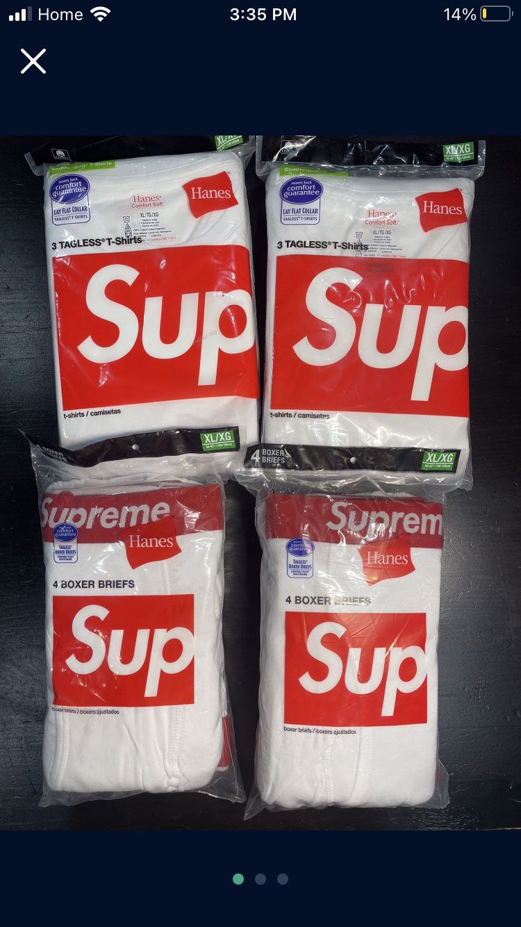Supreme Mens XL TEES & BOXER BRIEFS