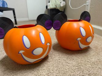 Disney Mickey Light-Up & Musical Halloween Pumpkin Buckets (Set of 2)