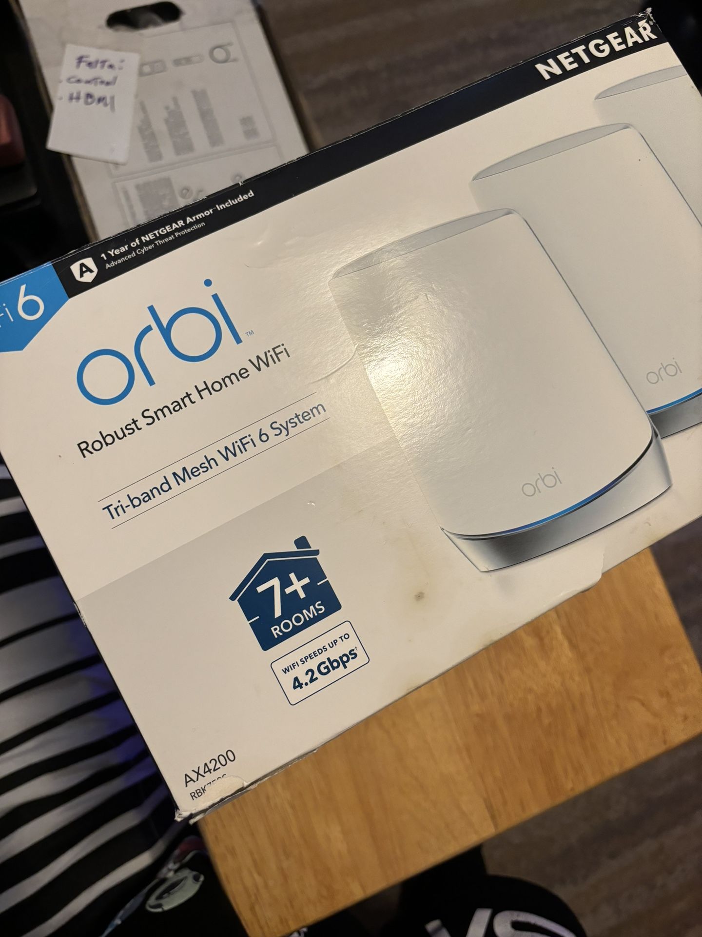 NETGEAR Orbi Whole Home Tri-band Mesh WiFi 6 System (RBK753) – Router with 2 Satellite Extenders | Covers ,500 sq. ft. and 40+ Devices | AX4200
