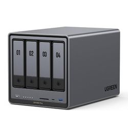 NASync DXP4800 Plus 4-Bay Desktop NAS, Intel Pentium Gold 8505 5-Core CPU, 8GB DDR5 RAM, 128G SSD, 1 * 10GbE, 1 * 2.5GbE, 2 * M.2 NVMe Slots, 4K HDMI,