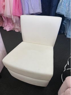 Two white leather chairs, for both $100 for just one $50