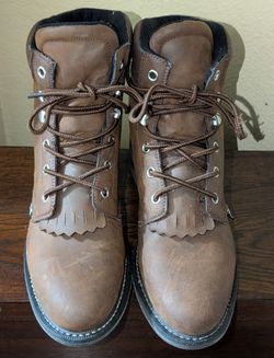 Justin Basics Women's 8.5B Brown Leather Lace Boots