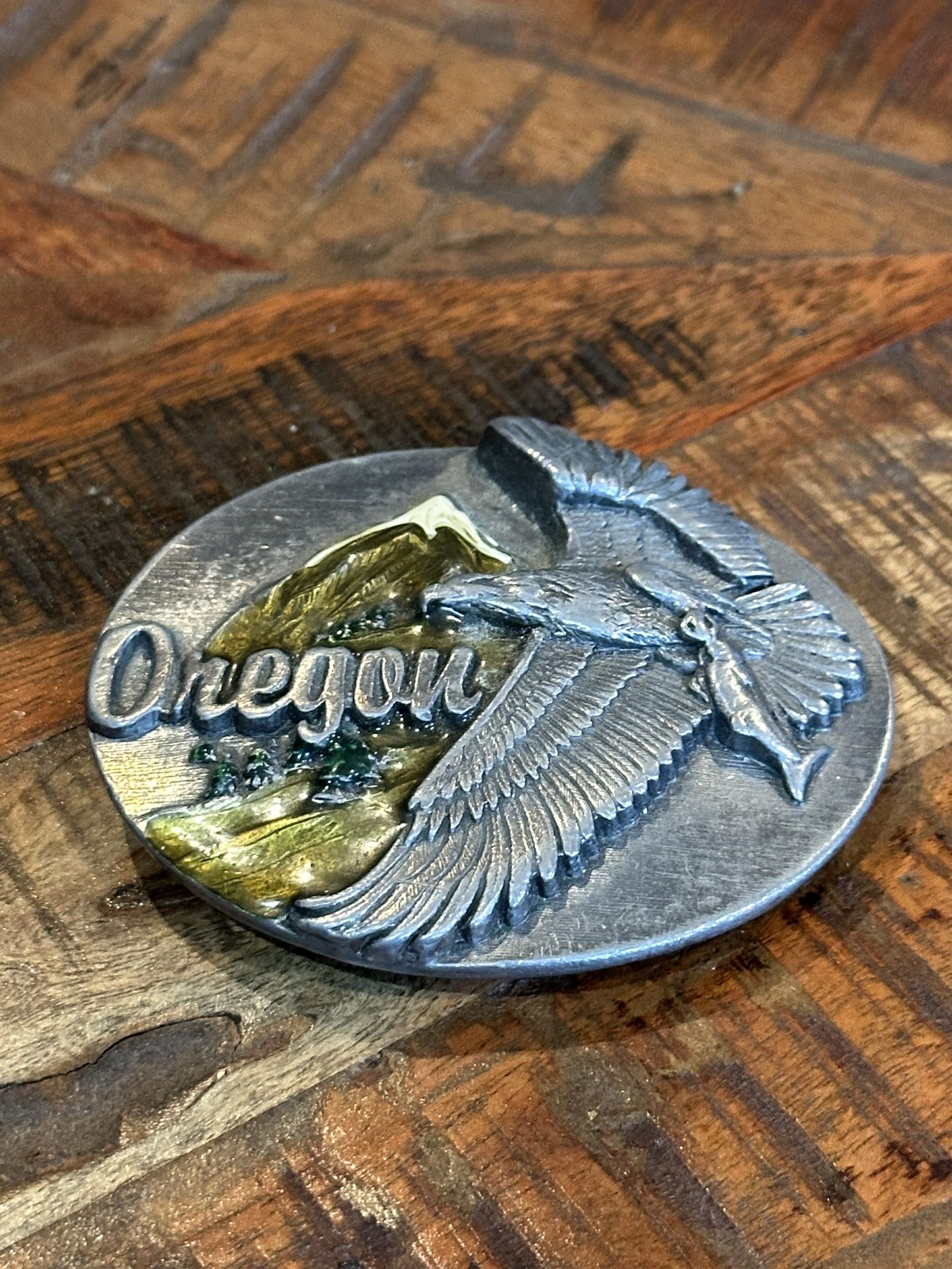 Oregon Bald Eagle 3D Siskiyou Pewter Color US Belt Buckle