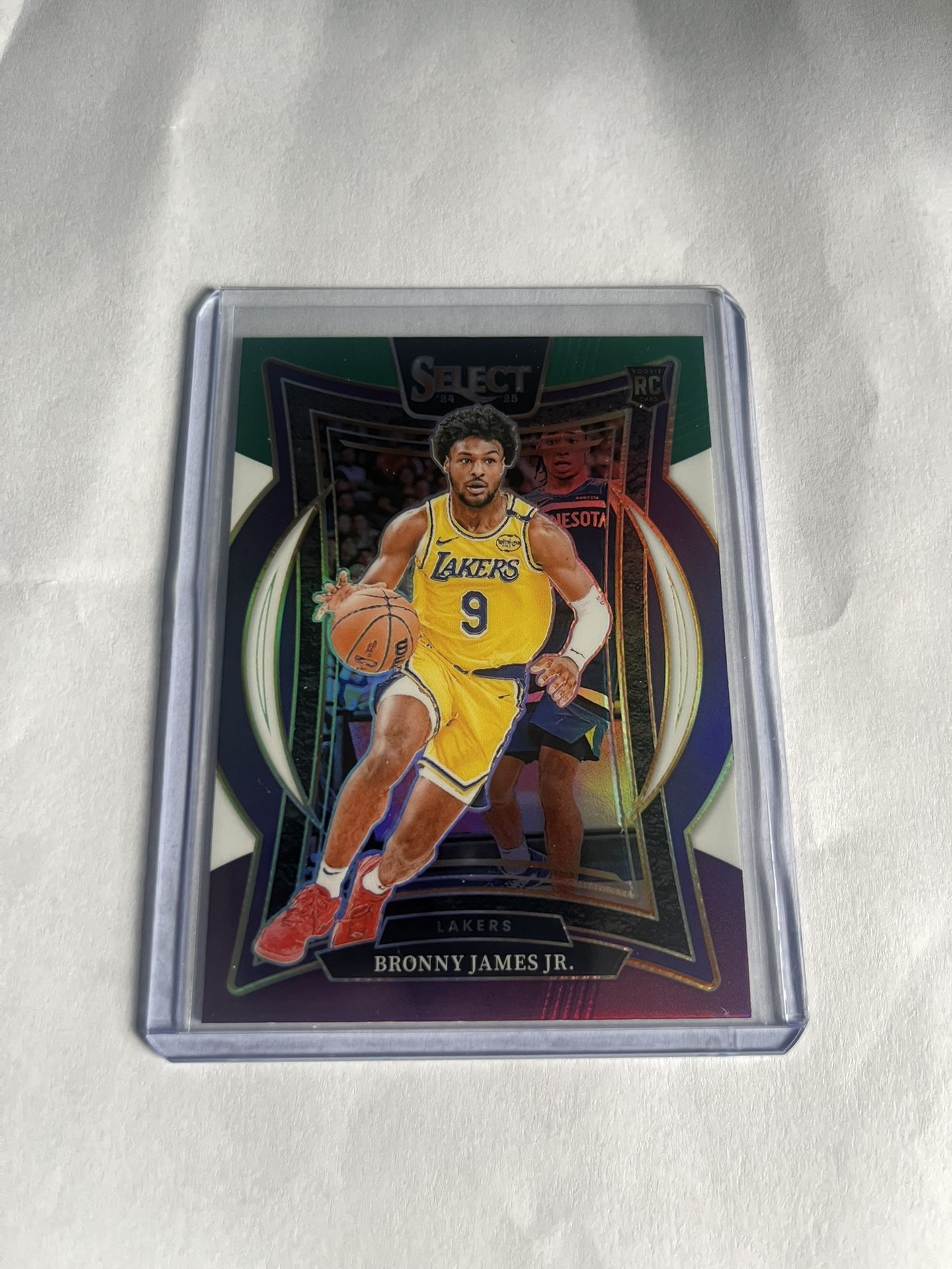 2024-25 NBA Select Bronny James Jr Rookie Card Green Purple Concourse #90