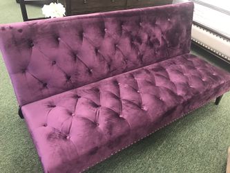 New velvet purple sofa sleeper