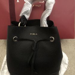 Furla Leather Tote & Free Envelope Clutch Black Brand New SHIPPING ONLY 