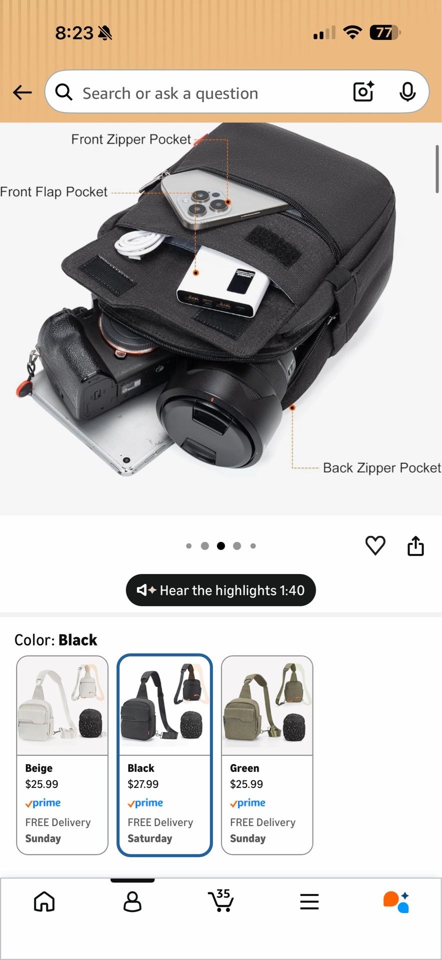 Brand new Cwatcun Camera Sling Bag Compact