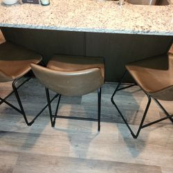 Leather Brown Bar Stools