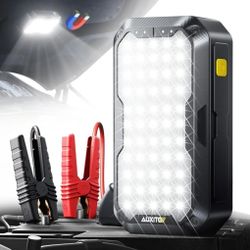 New! Car Jump Starter, 4500A, Up to 8.5L Gas and 8.0L Diesel Engines with 2000LM LED Work Panel Light, 12V Safe Jump Box with Camping Light And Power 