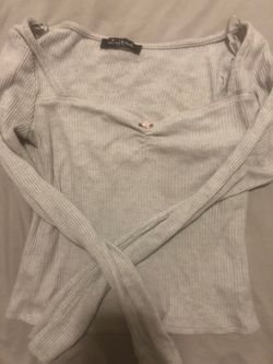 Grey flower long sleeve